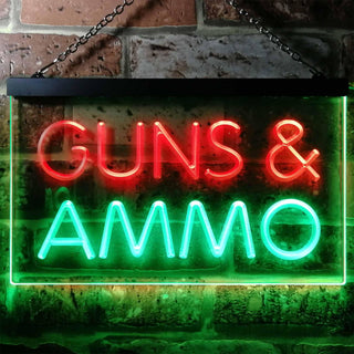 ADVPRO Guns and Ammo Shop Dual Color LED Neon Sign st6-i0516 - Green & Red