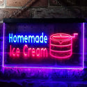 ADVPRO Home Made Ice Cream Illuminated Dual Color LED Neon Sign st6-i0518 - Blue & Red