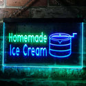 ADVPRO Home Made Ice Cream Illuminated Dual Color LED Neon Sign st6-i0518 - Green & Blue