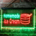 ADVPRO Home Made Ice Cream Illuminated Dual Color LED Neon Sign st6-i0518 - Green & Red