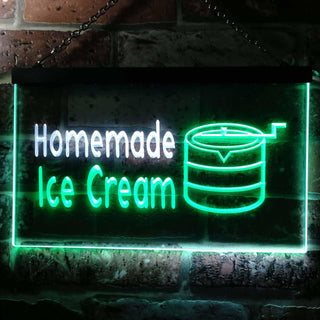 ADVPRO Home Made Ice Cream Illuminated Dual Color LED Neon Sign st6-i0518 - White & Green