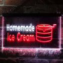 ADVPRO Home Made Ice Cream Illuminated Dual Color LED Neon Sign st6-i0518 - White & Red