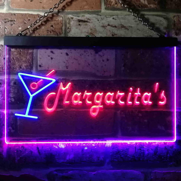 ADVPRO Margarita's Cocktails Bar Illuminated Dual Color LED Neon Sign st6-i0521 - Blue & Red
