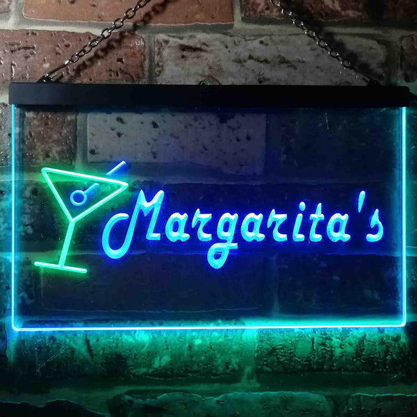 ADVPRO Margarita's Cocktails Bar Illuminated Dual Color LED Neon Sign st6-i0521 - Green & Blue