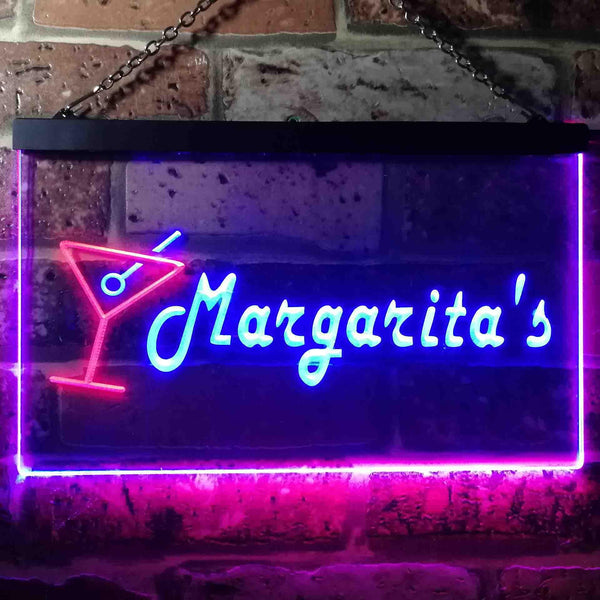 ADVPRO Margarita's Cocktails Bar Illuminated Dual Color LED Neon Sign st6-i0521 - Red & Blue