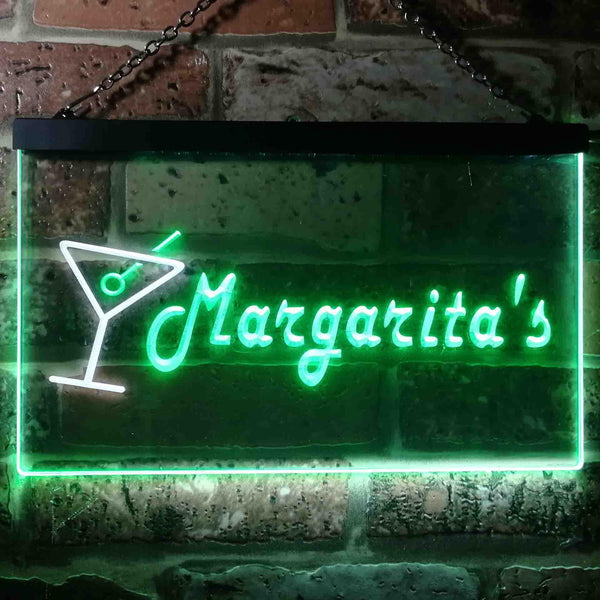 ADVPRO Margarita's Cocktails Bar Illuminated Dual Color LED Neon Sign st6-i0521 - White & Green