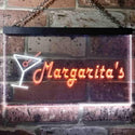 ADVPRO Margarita's Cocktails Bar Illuminated Dual Color LED Neon Sign st6-i0521 - White & Orange