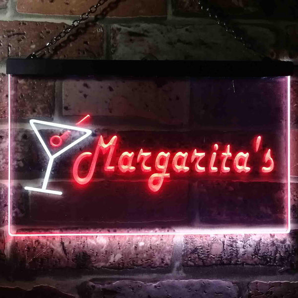 ADVPRO Margarita's Cocktails Bar Illuminated Dual Color LED Neon Sign st6-i0521 - White & Red