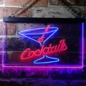 ADVPRO Cocktails Glass Bar Club Illuminated Dual Color LED Neon Sign st6-i0522 - Blue & Red