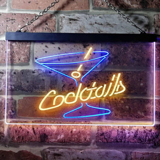 ADVPRO Cocktails Glass Bar Club Illuminated Dual Color LED Neon Sign st6-i0522 - Blue & Yellow