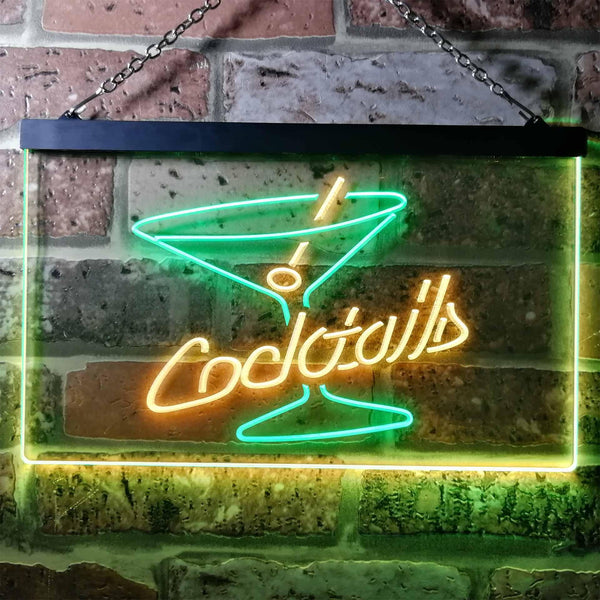 ADVPRO Cocktails Glass Bar Club Illuminated Dual Color LED Neon Sign st6-i0522 - Green & Yellow