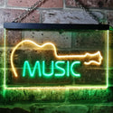 ADVPRO Guitar Music Room Band Man Cave Dual Color LED Neon Sign st6-i0528 - Green & Yellow