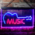 ADVPRO Guitar Music Room Band Man Cave Dual Color LED Neon Sign st6-i0528 - Red & Blue