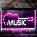 ADVPRO Guitar Music Room Band Man Cave Dual Color LED Neon Sign st6-i0528 - White & Purple
