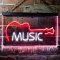 ADVPRO Guitar Music Room Band Man Cave Dual Color LED Neon Sign st6-i0528 - White & Red