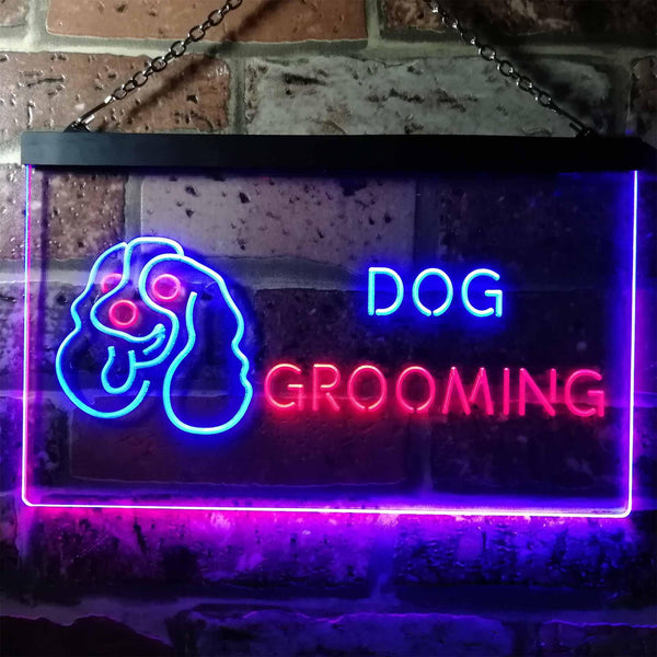 ADVPRO Dog Grooming Pet Shop Illuminated Dual Color LED Neon Sign st6-i0529 - Blue & Red