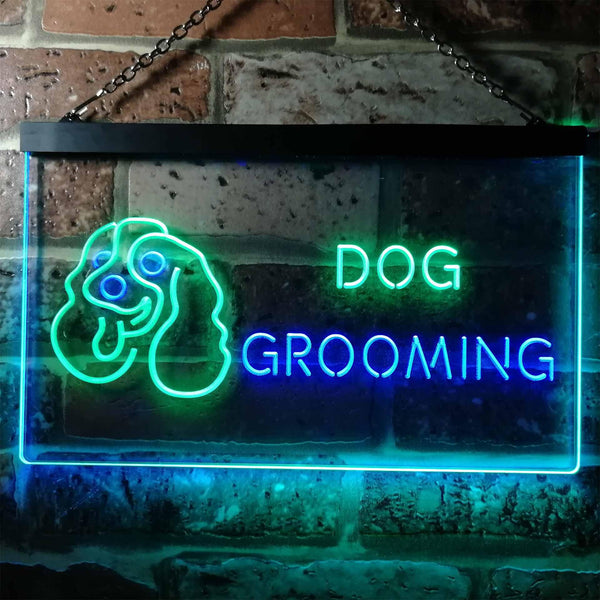 ADVPRO Dog Grooming Pet Shop Illuminated Dual Color LED Neon Sign st6-i0529 - Green & Blue