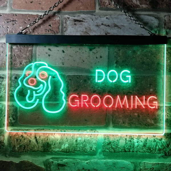 ADVPRO Dog Grooming Pet Shop Illuminated Dual Color LED Neon Sign st6-i0529 - Green & Red