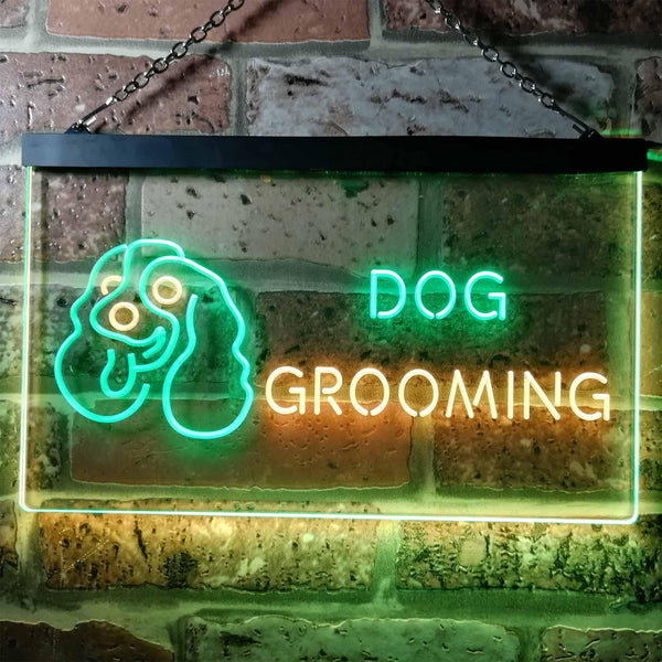 ADVPRO Dog Grooming Pet Shop Illuminated Dual Color LED Neon Sign st6-i0529 - Green & Yellow
