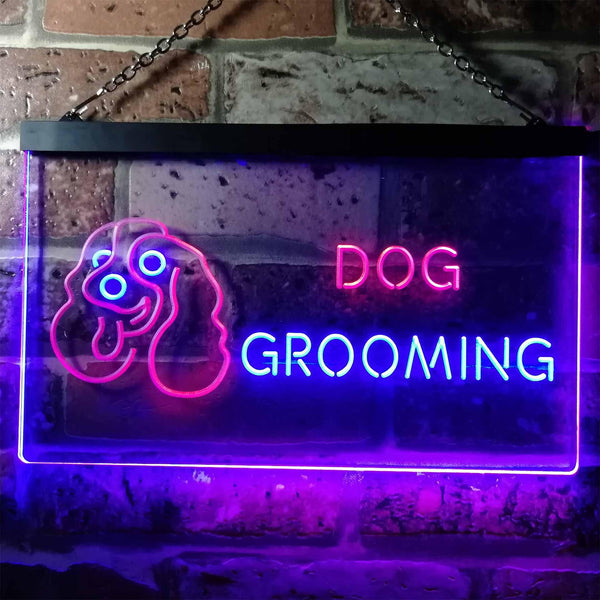 ADVPRO Dog Grooming Pet Shop Illuminated Dual Color LED Neon Sign st6-i0529 - Red & Blue