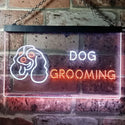 ADVPRO Dog Grooming Pet Shop Illuminated Dual Color LED Neon Sign st6-i0529 - White & Orange