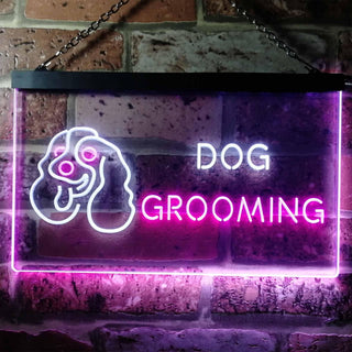 ADVPRO Dog Grooming Pet Shop Illuminated Dual Color LED Neon Sign st6-i0529 - White & Purple