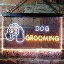 ADVPRO Dog Grooming Pet Shop Illuminated Dual Color LED Neon Sign st6-i0529 - White & Yellow