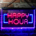 ADVPRO Happy Hour Bar Beer Ale Dual Color LED Neon Sign st6-i0530 - Blue & Red