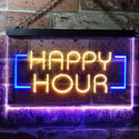 ADVPRO Happy Hour Bar Beer Ale Dual Color LED Neon Sign st6-i0530 - Blue & Yellow