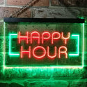 ADVPRO Happy Hour Bar Beer Ale Dual Color LED Neon Sign st6-i0530 - Green & Red