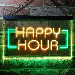ADVPRO Happy Hour Bar Beer Ale Dual Color LED Neon Sign st6-i0530 - Green & Yellow