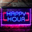 ADVPRO Happy Hour Bar Beer Ale Dual Color LED Neon Sign st6-i0530 - Red & Blue