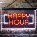 ADVPRO Happy Hour Bar Beer Ale Dual Color LED Neon Sign st6-i0530 - White & Orange