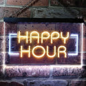 ADVPRO Happy Hour Bar Beer Ale Dual Color LED Neon Sign st6-i0530 - White & Yellow