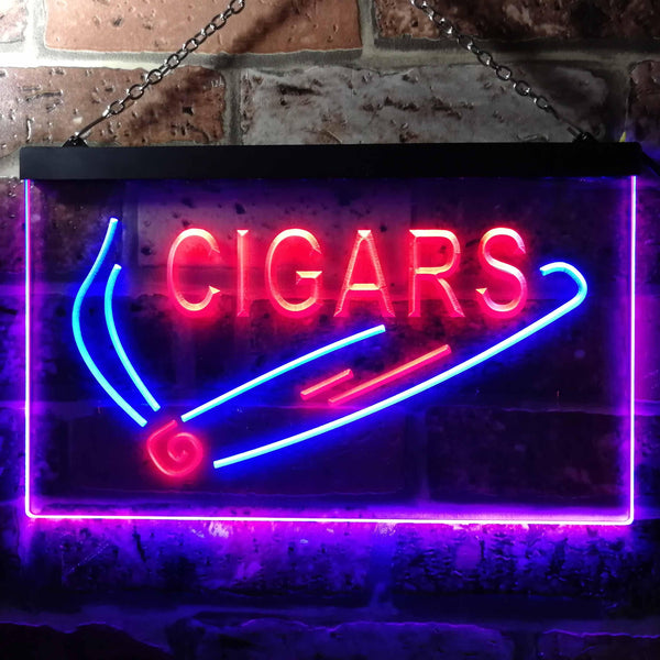 ADVPRO Cigars Shop Illuminated Dual Color LED Neon Sign st6-i0532 - Blue & Red