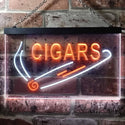 ADVPRO Cigars Shop Illuminated Dual Color LED Neon Sign st6-i0532 - White & Orange