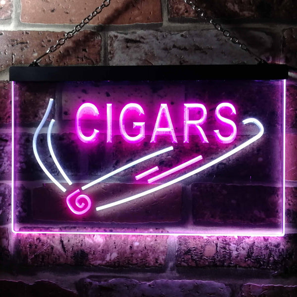 ADVPRO Cigars Shop Illuminated Dual Color LED Neon Sign st6-i0532 - White & Purple