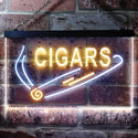 ADVPRO Cigars Shop Illuminated Dual Color LED Neon Sign st6-i0532 - White & Yellow