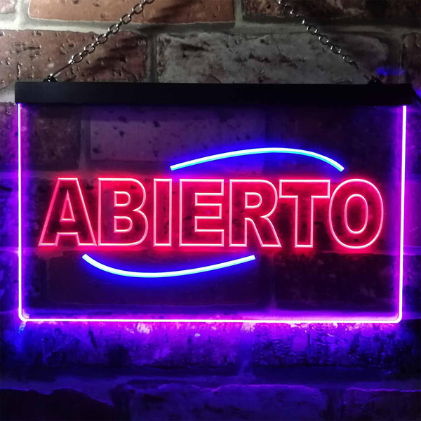 ADVPRO Abierto Restaurant Open Shop Illuminated Dual Color LED Neon Sign st6-i0535 - Blue & Red
