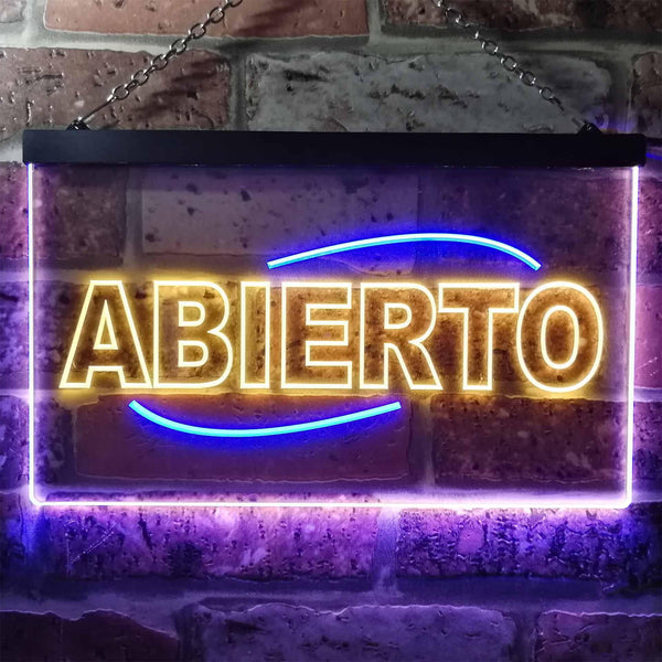 ADVPRO Abierto Restaurant Open Shop Illuminated Dual Color LED Neon Sign st6-i0535 - Blue & Yellow