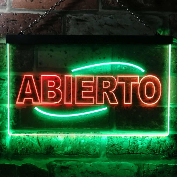 ADVPRO Abierto Restaurant Open Shop Illuminated Dual Color LED Neon Sign st6-i0535 - Green & Red