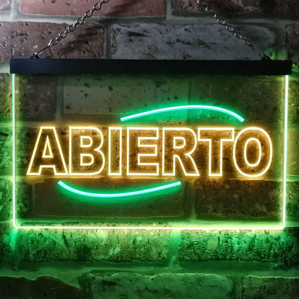ADVPRO Abierto Restaurant Open Shop Illuminated Dual Color LED Neon Sign st6-i0535 - Green & Yellow