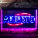 ADVPRO Abierto Restaurant Open Shop Illuminated Dual Color LED Neon Sign st6-i0535 - Red & Blue
