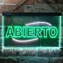 ADVPRO Abierto Restaurant Open Shop Illuminated Dual Color LED Neon Sign st6-i0535 - White & Green