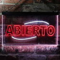 ADVPRO Abierto Restaurant Open Shop Illuminated Dual Color LED Neon Sign st6-i0535 - White & Red