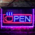ADVPRO Open Hot Drink Coffee Cup Illuminated Dual Color LED Neon Sign st6-i0537 - Red & Blue