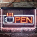 ADVPRO Open Hot Drink Coffee Cup Illuminated Dual Color LED Neon Sign st6-i0537 - White & Orange