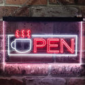 ADVPRO Open Hot Drink Coffee Cup Illuminated Dual Color LED Neon Sign st6-i0537 - White & Red