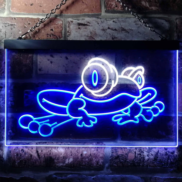 ADVPRO Frog Beer Bar Pub Kid Man Cave Room Dual Color LED Neon Sign st6-i0543 - White & Blue
