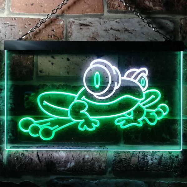 ADVPRO Frog Beer Bar Pub Kid Man Cave Room Dual Color LED Neon Sign st6-i0543 - White & Green